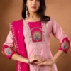 Lila 150 Roman Silk Anarkali Kurti With Palazzo With Embroidery Work