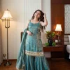 Sabina 5334 Fendy Silk Kurti With Sharara Suit Sky Blue
