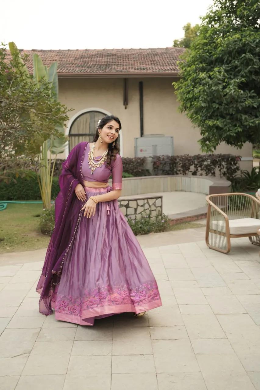 WMT 8134 Shimmar Silk Pink Lehenga Choli South Style Collection