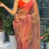 WMS Vol 159 Two Tone Floral Printed Saree With Diamond Work for woman