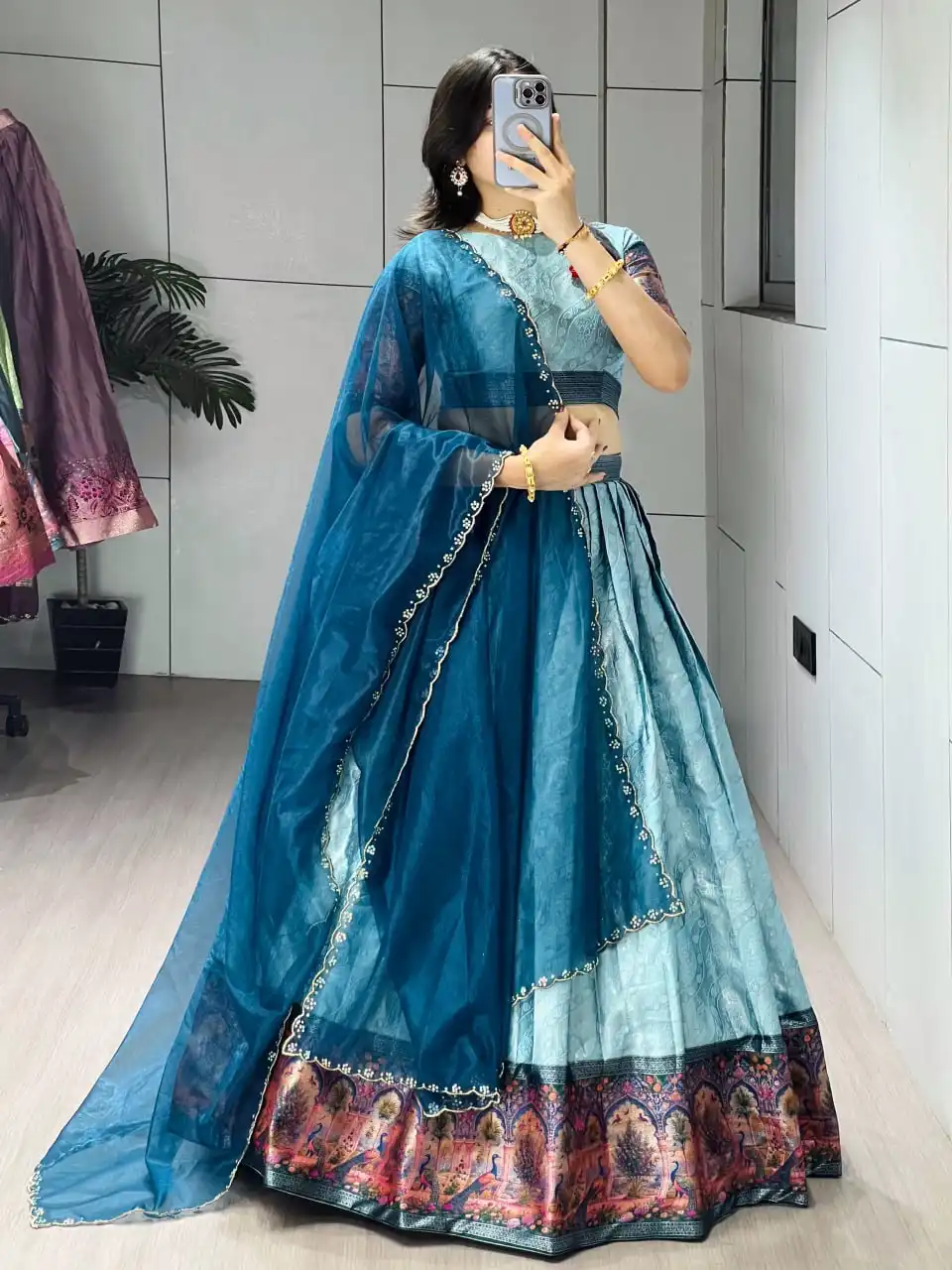 WMT 8136 Zari Weaving Lehenga Choli