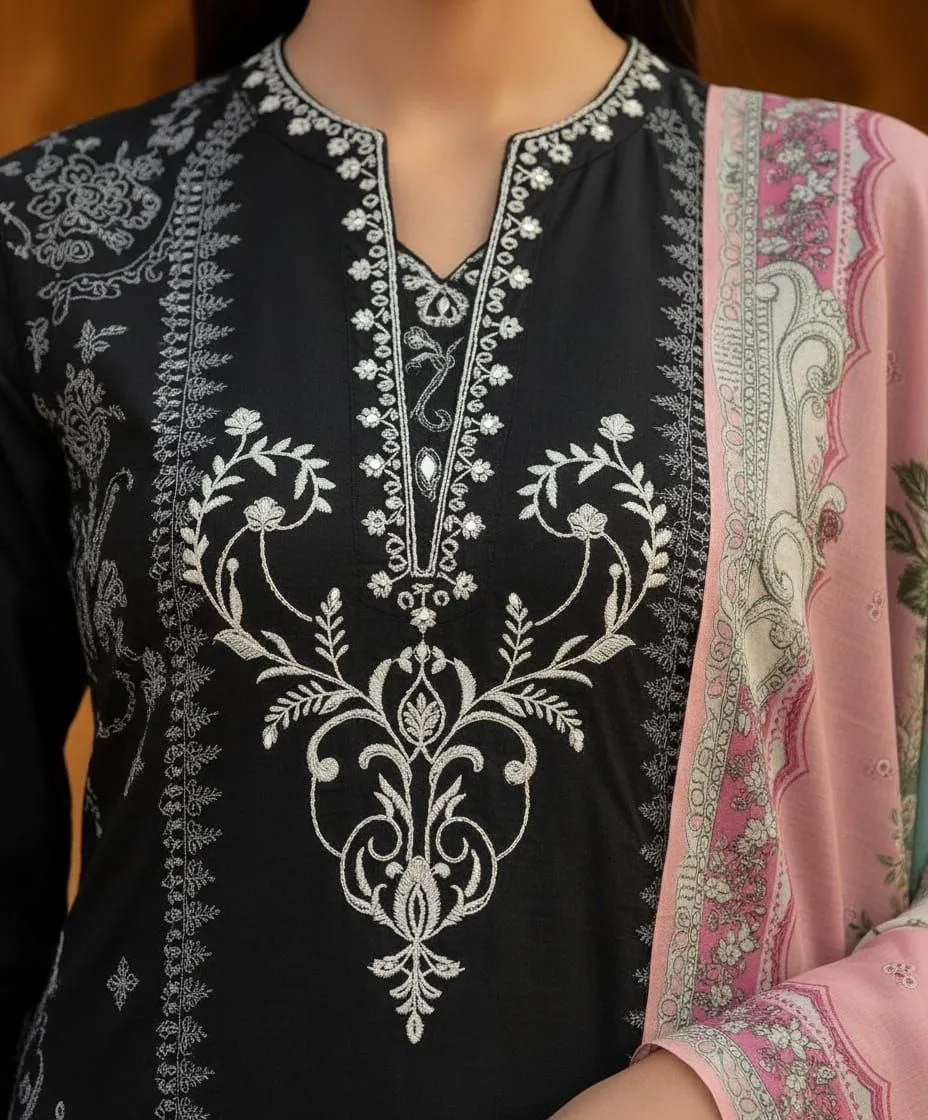 Zarin 067 Black Cotton Printed Designer Readymade Dress