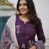 Zarin 56 Purple Heavy Rayon Kurti Pant With Dupatta Collection