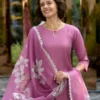 Zarin 53 Purple Vatican Kurti Pant With Dupatta For Women