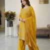 Sabina 5335 Yellow Gmy Choo Silk Kurti Palazzo With Dupatta Collection