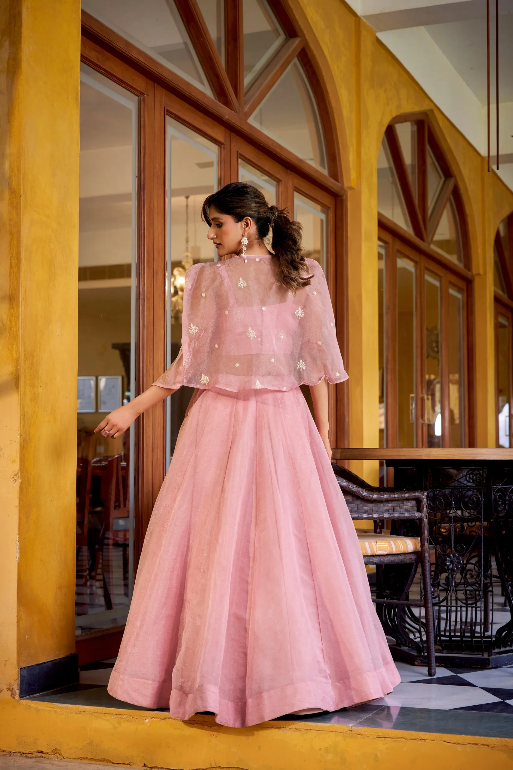 WMN 1119 Baby Pink Allnen Crush Lehenga Blouse With Koti Collection