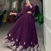 WMN 1118 Wine Georgette Designer Co Ord Set Lehenga Collection
