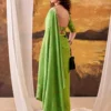 WMN 7913 Green Crepe Weaving Work Saree Festival Collection