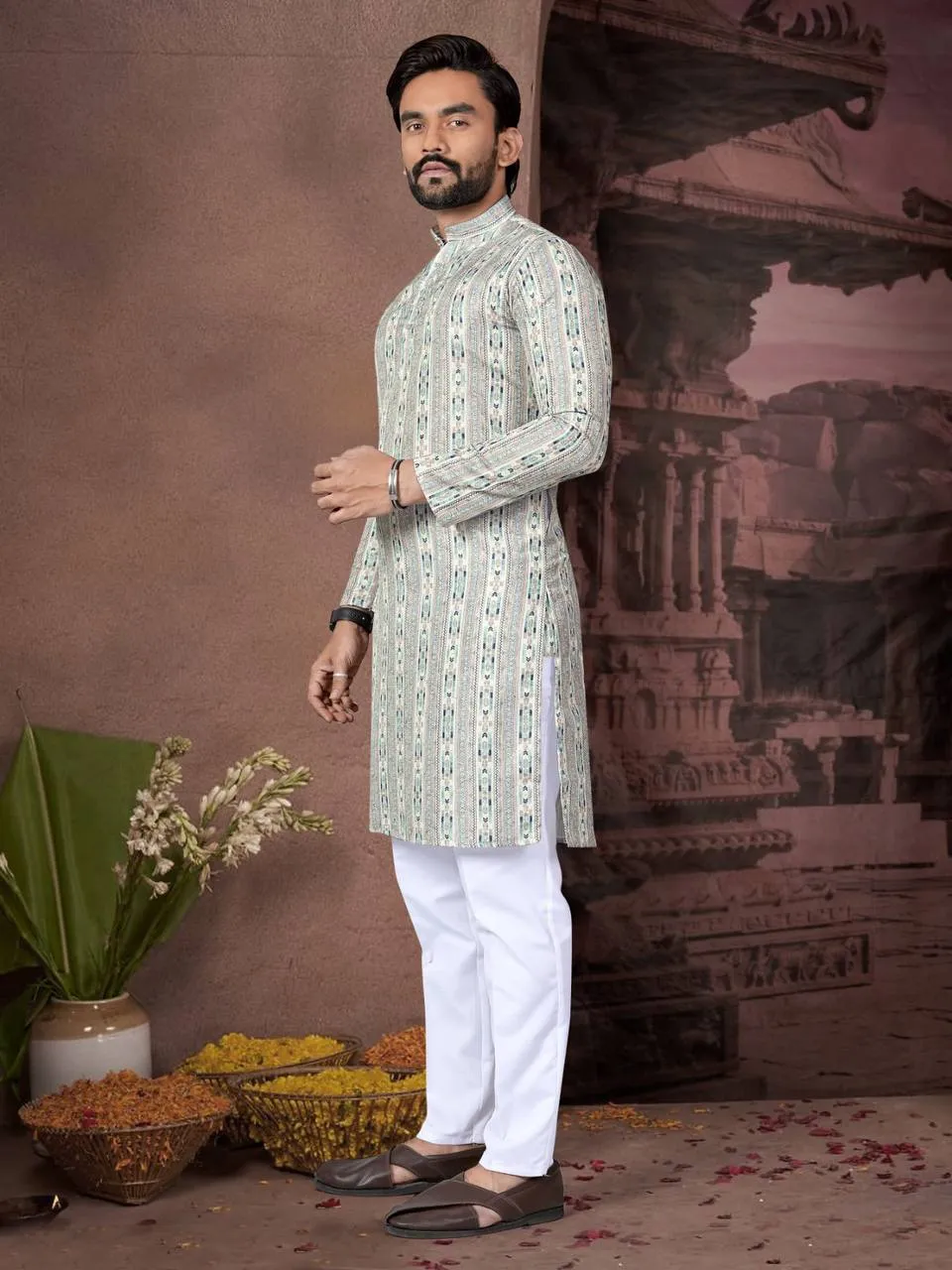 Shyam Cotton Kurta Pajama Printed Sequence Party Wear Collection