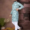 Shyam Cotton Kurta Pajama Printed Sequence Embroidery Work