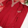 Beauty J 1011 Red Roman Silk Readymade Dress Collection