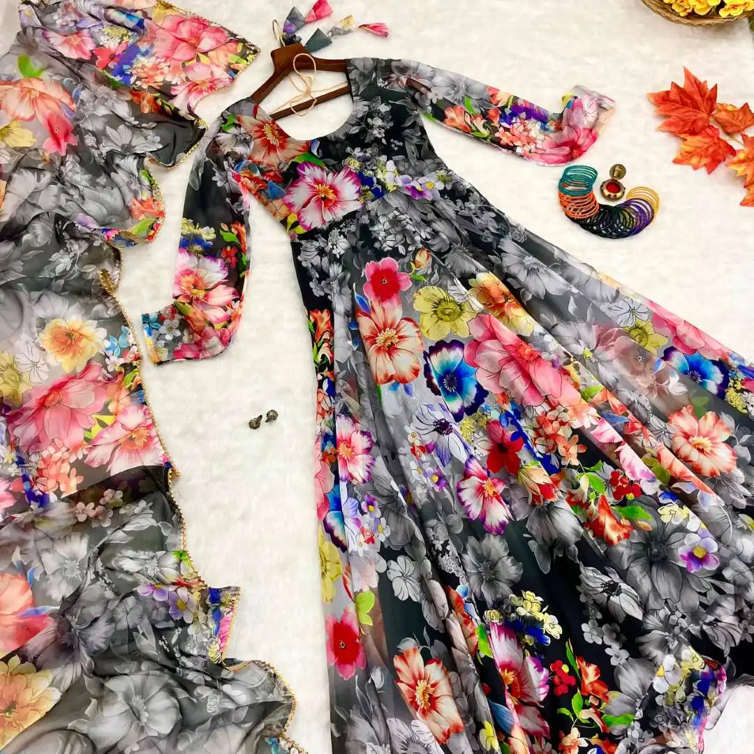 Alia 524 Organza Taby Silk Readymade Dress