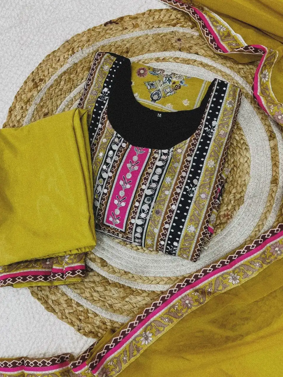 Zarin Vol 042 Muslim Cotton Mirror Work Readymade Dress