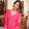 Moni 1235 Pink Embroidery Printed Gown With Dupatta Collection