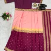 SGT 237 Mysore Silk baby Pink Zip Gown Saree Trading Design