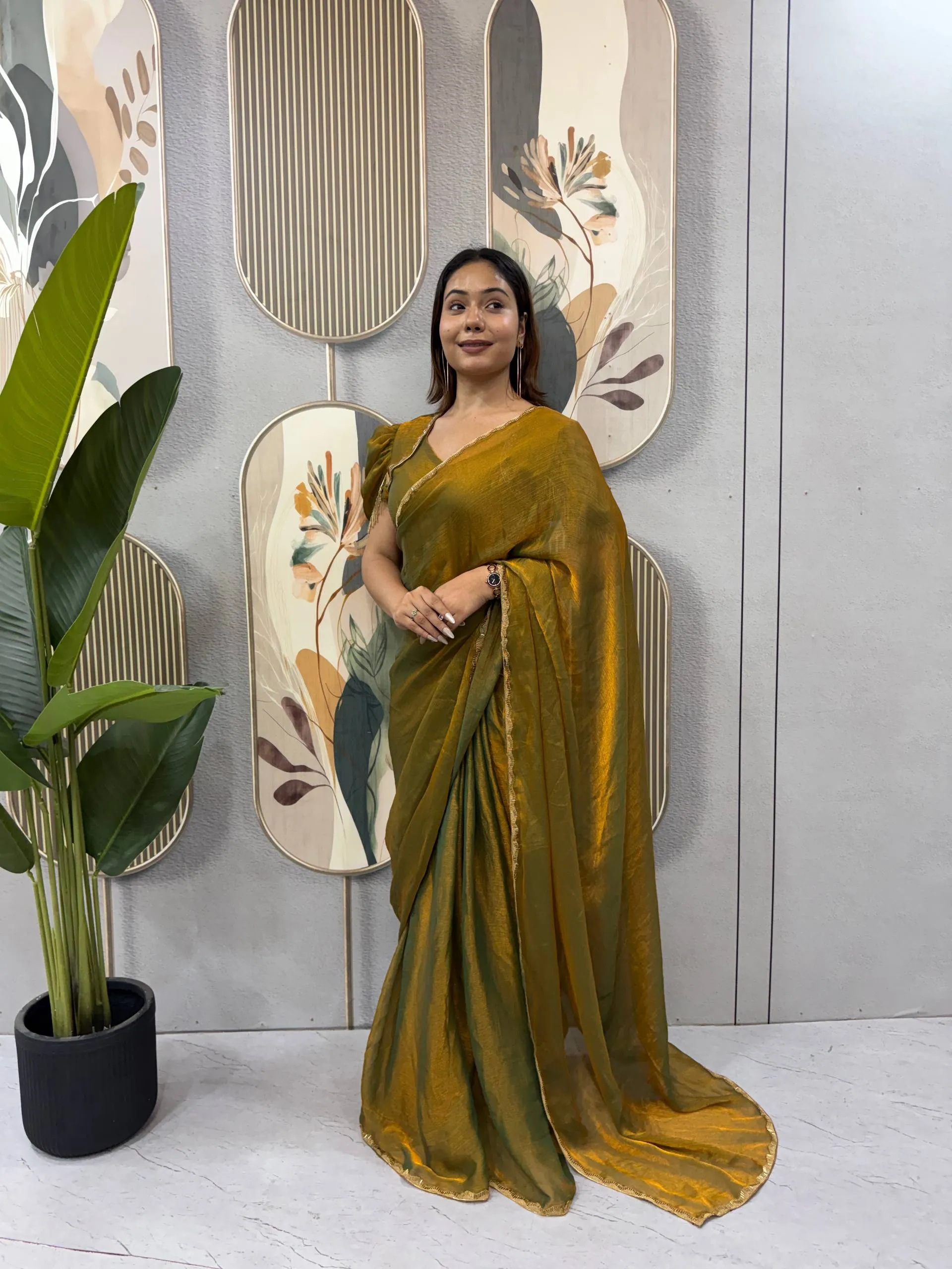 SGT 239 Space Silk Zip and go Gown Saree for Wedding