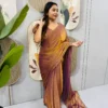SGT 239 Gold Space Silk Color Zip and go Gown Saree with Beads