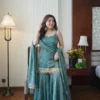 Sabina 5334 Fendy Silk Kurti With Sharara Suit Sky Blue