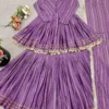 Sabina 5300 Purple Mal Chanderi Sharara Suit With Handwork