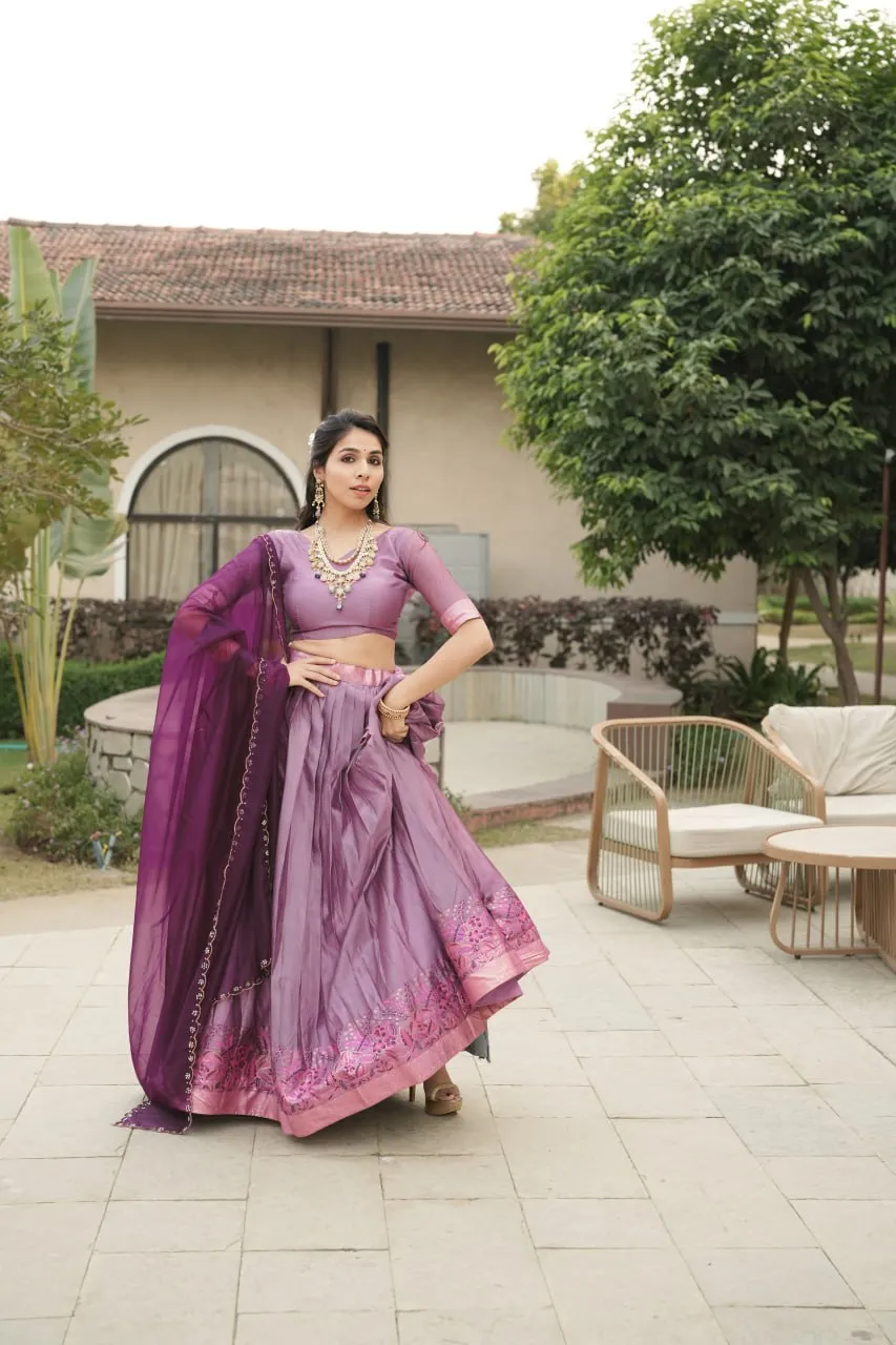 WMT 8134 Shimmar Silk Pink Lehenga Choli South Style Collection