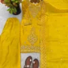 Sabina 5335 Yellow Gmy Choo Silk Kurti Palazzo With Dupatta Collection