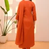 FFD Vol 116 Orange Embroidery Kurti Pent With Dupatta