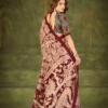 WMN 7301 Maroon Tasar Silk Kalamkari Printed Saree