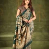 WMN 7301 Green Tasar Silk Kalamkari Printed Saree For Women