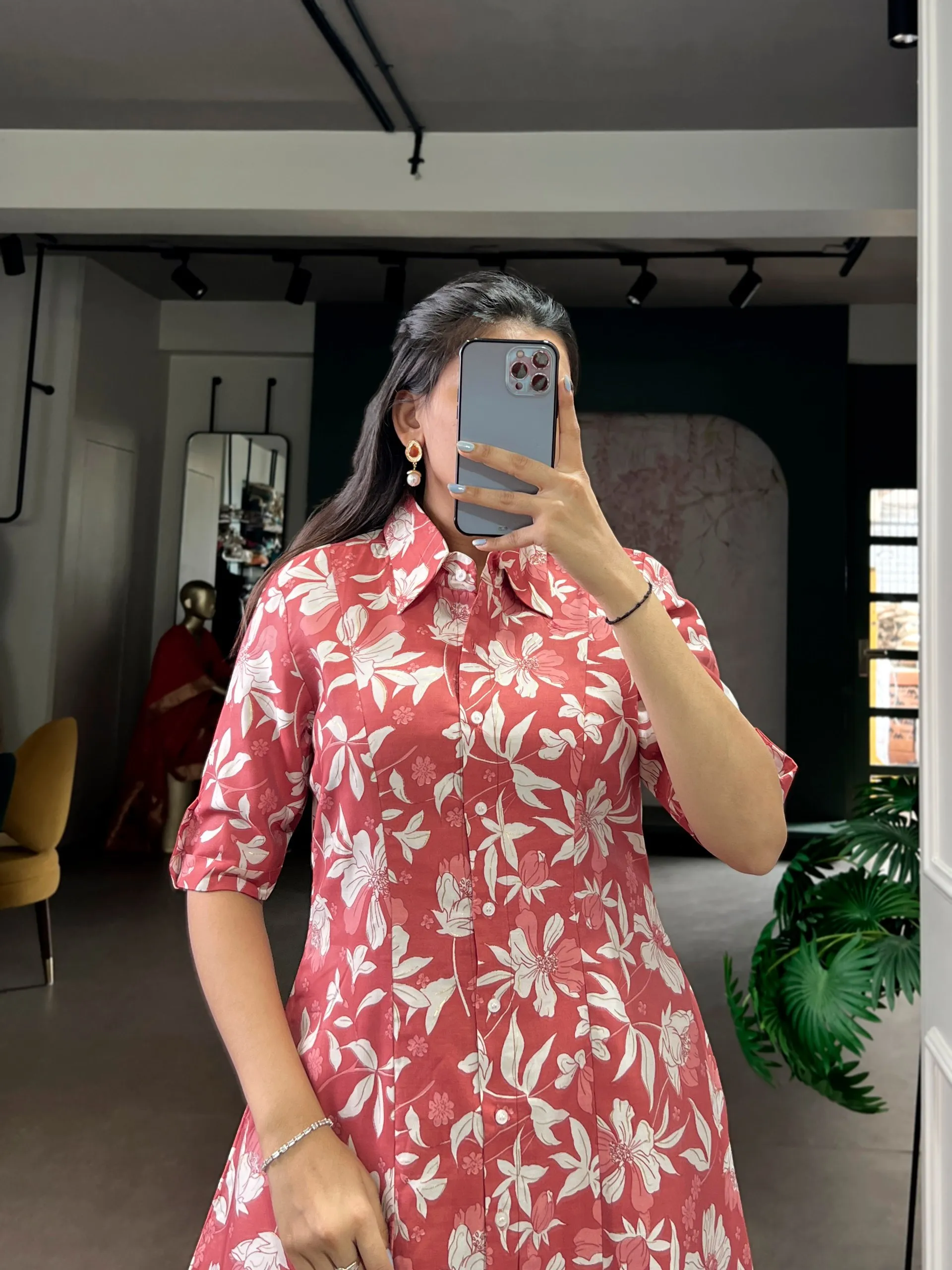 WMN 4702 Chanderi Floral Printed Co Ord Set For Women