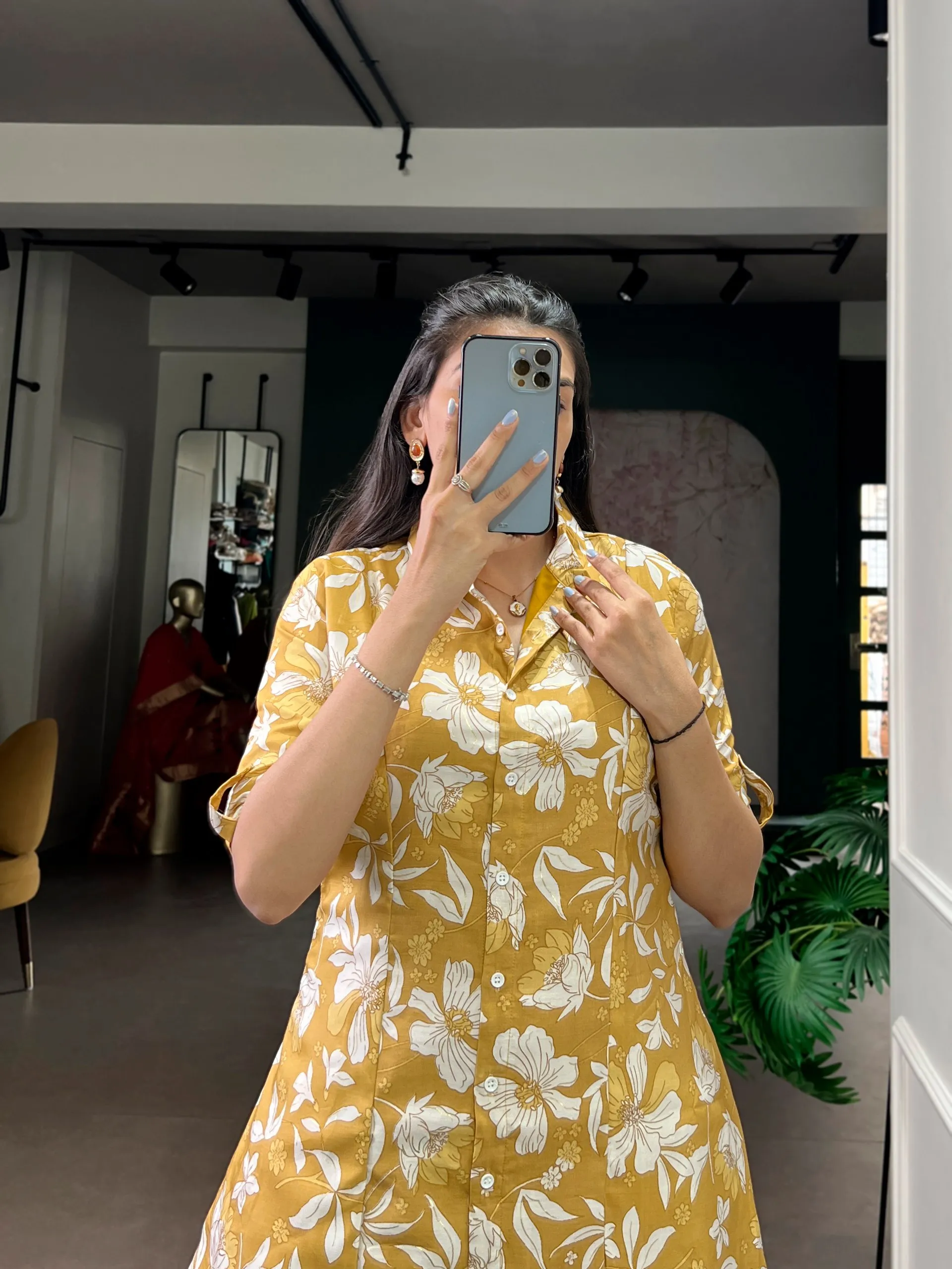 WMN 4702 Yellow Chanderi Floral Printed Co Ord Set Collection