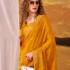 WMN 7913 Yellow Crepe Weaving Saree Party Wear Collection