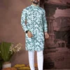 Shyam Cotton Kurta Pajama Printed Sequence Embroidery Work