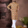 Shyam Cotton Kurta Pajama Haldi Printed Sequence Party Wear Collection