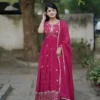 WMT 6042 Faux Gorgette Festival Gown With Dupatta