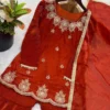 Sabina 5335 Embroidery Beads Work Kurti Palazzo With Dupatta woaman