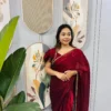 SGT 239 Space Silk Maroon Zip and go Gown Saree for Party Wear Design