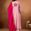 Lila 150 Roman Silk Anarkali Kurti With Palazzo With Embroidery Work