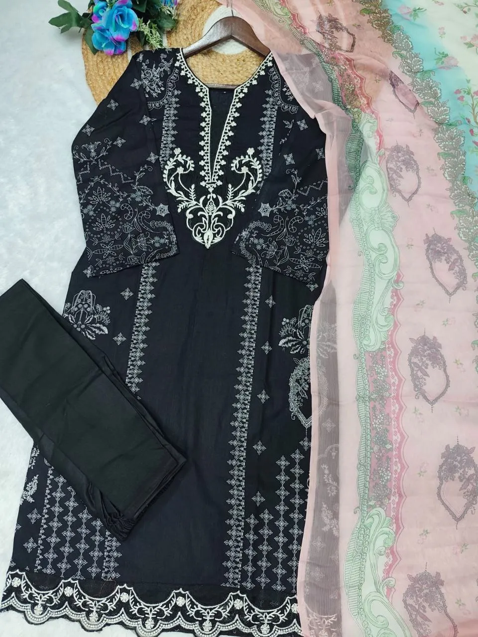 Zarin 067 Black Cotton Printed Designer Readymade Dress