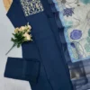 Zarin 54 Navy Blue Chanderi Embroidery Kurti Pant With Dupatta