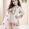Baby 245 Pure Heavy Natural Crap Silk Kid Wear Sharara Suit