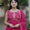 WMT 6042 Faux Gorgette Festival Gown With Dupatta