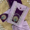 Lila 150 Roman Silk Purple Anarkali Kurti With Palazzo Set