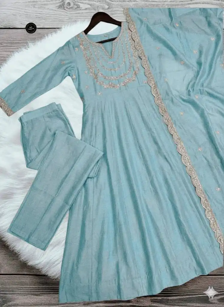 Laxmy Vol 71 Embroidery Anarkali Kurti Pant With Dupatta Collection