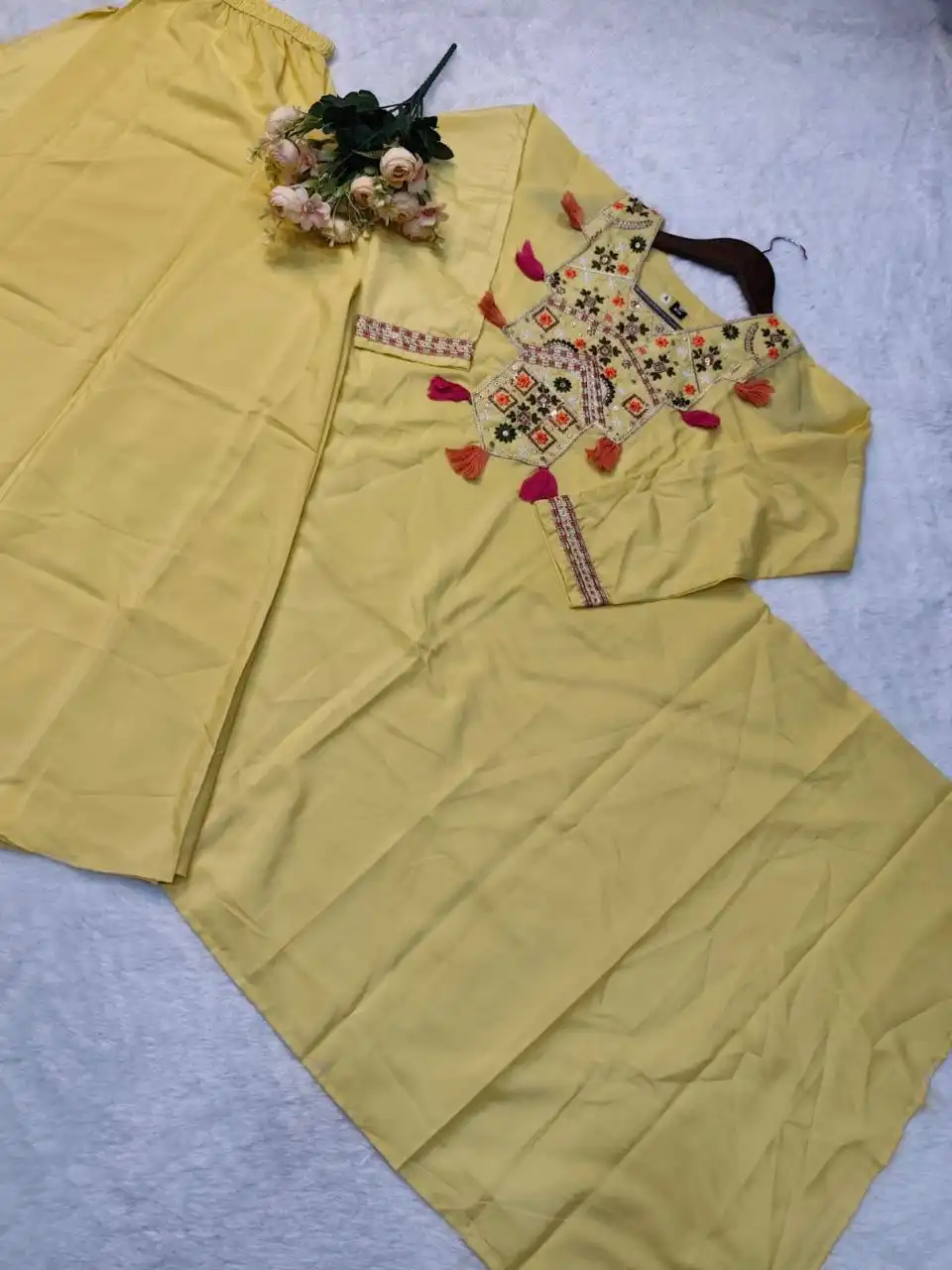 Zarin 58 Embroidery Work Kurti Palazzo Fastival Collection