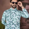 Shyam Cotton Kurta Pajama Printed Sequence Embroidery Work