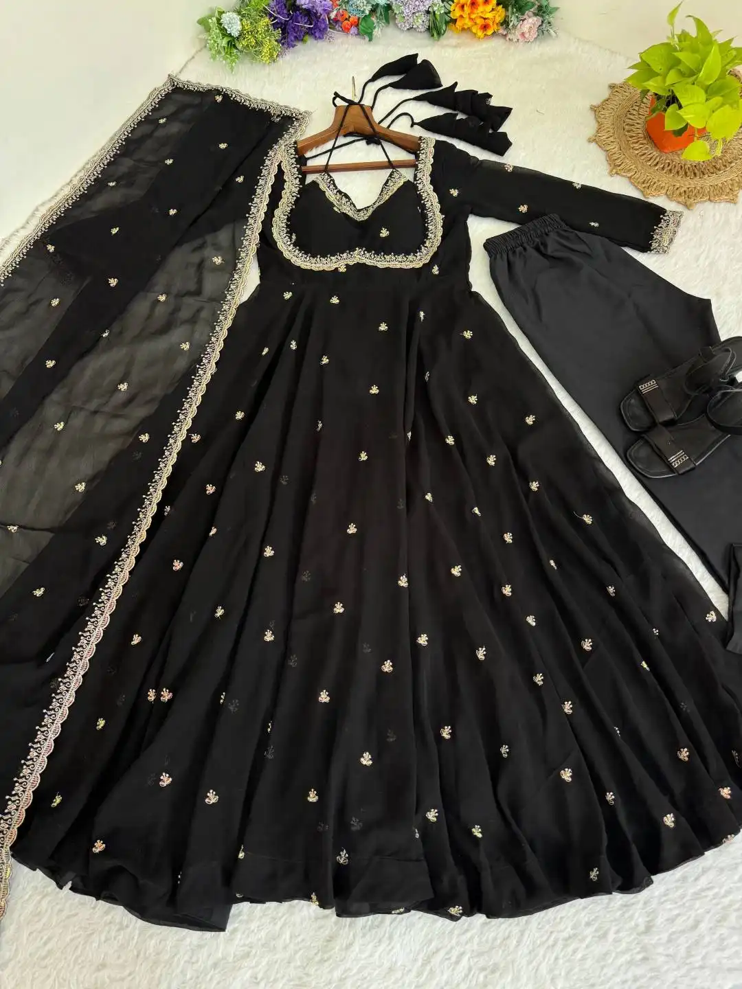 Alia 519 Fox Georgette Gown With Dupatta Collection