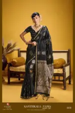 Rajtex Kanthkala Vama Satin Silk Handloom Weaving Traditional Saree Collection - Image 2