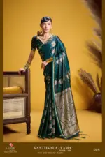 Rajtex Kanthkala Vama Satin Silk Handloom Weaving Traditional Saree Collection - Image 6