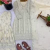 Sabina 1689 Cream Faux Georgette Embroidery Readymade woman Dress