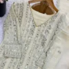 Sabina 1689 Cream Faux Georgette Embroidery Readymade woman Dress